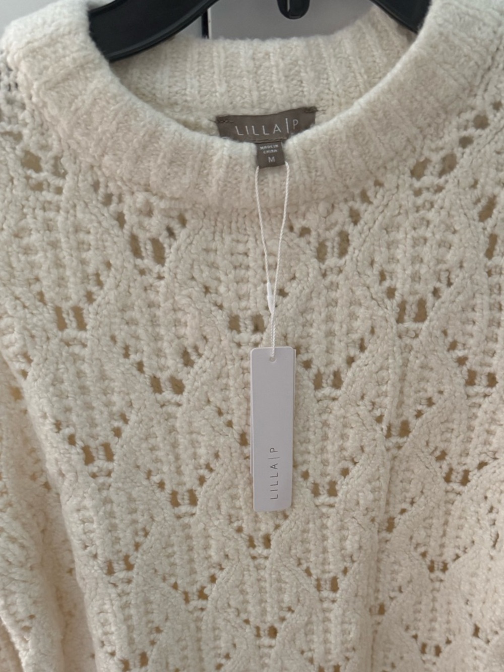 Lilla P Novelty Stitch Crewneck Sweater, NWT sz M - Picture 8 of 9